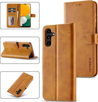 Image de Etui pour Samsung Galaxy A13 5G, étui en cuir avec fermeture magnétique et support, étui de protection Jaune