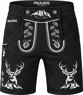 Produktbild von PAULGOS Herren Trachten Jogginghose - Design Trachten Lederhose - JOK4 - in 3 Farben erhältlich - Größe S - 5XL