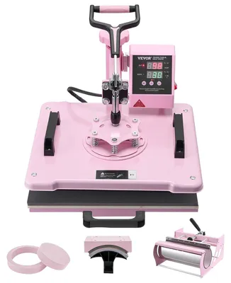 Immagine prodotto di Pressa termica 5-in-1 - macchina per la sublimazione tessile di 30 x 38 cm, con pressa per tazze e rotazione a 360 gradi - rosa
