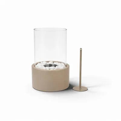 Produktbild von Housevitamin Tischfeuer – Rund – Metall/Glas – Taupe – 18x18x26,5 cm