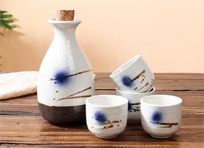 Produktbild von Fine Asianliving Sake Set Geschenkbox Weiß Modern Handgemacht - Tatsuya Set/5