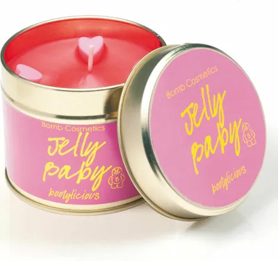 Image de Bomb Cosmetics Bougie parfumée en boîte Jelly Baby, Bougie en boîte, Rose, PJELBAB04