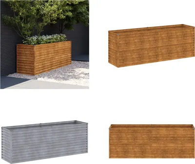 Zdjęcie produktu dla vidaXL Podwyższona grządka 196x50x69 cm stal corten - Podwyższona grządka - Podwyższona grządka - Sadzarka - Doniczka