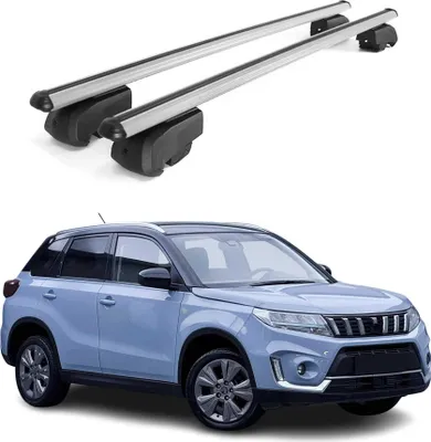 Image de Barres de toit Transversales pour Suzuki Vitara 2015-2023 Aluminium Gris ABE