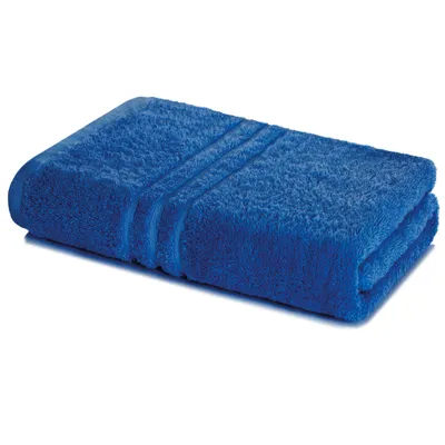 Zdjęcie produktu dla Ręcznik do kąpieli Lavea® o wymiarach 100x150 cm, wykonany w 100% z bawełny – duży ręcznik pod prysznic, bardzo chłonny, miękki i przyjazny dla skóry, seria frotte Elena, możliwość prania - kolor granatowy