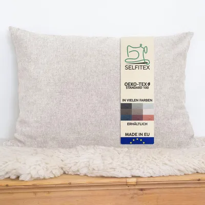 Produktbild von Selfitex Dekokissen XXL 60x80 inkl. Füllkissen, kuschelweiches Lesekissen, Rückenkissen, Sofakissen, für Couch, Bett (Farbe: Beige)