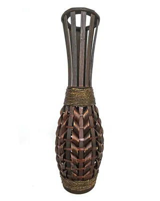 Produktbild von Bodenvase Blumenvase Pflanztopf Bambus Design handgearbeitet KW2380