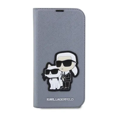 Productafbeelding van Telefoontas Karl Lagerfeld Saffiano Karl&Choupette voor iPhone 14 Pro Max - Zilver