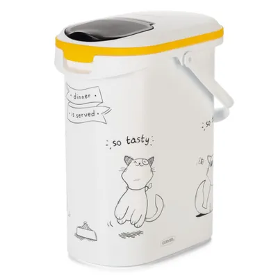 Zdjęcie produktu dla Curver 412042, Pojemnik do przechowywania karmy dla zwierząt, Plastik, Biały, Żółty, Monochromatyczny, 10 l, 4 kg