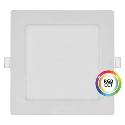 Obrázok produktu pre T-LED Biely vstavaný LED panel hranatý 174 x 174mm 18W 24V RGB+CCT 102335