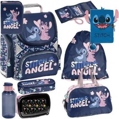 Produktbild von Mega Schulset XXL – Stitch Disney | 9-teiliges Schulranzen-Set Für Jungen & Mädchen Klasse 1–4