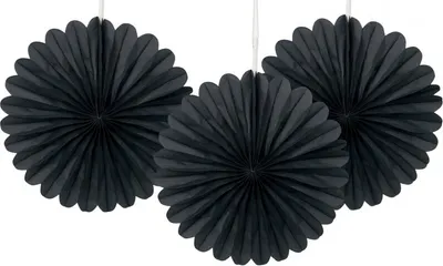 Produktbild von Deko Fächerblume Schwarz 15cm 3er Set