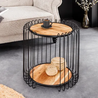 Produktbild von riess-ambiente Industrial Beistelltisch TRUE ELEMENTS 50cm natur Akazie Massivholz