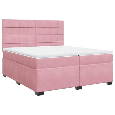 Obrázok produktu pre Posteľný rám boxsping s matracom ružový200x200 cm zamat