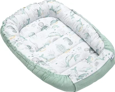 Image de Nid d'ange, lit de voyage, 100x60x15, océan avec gaufrette menthe