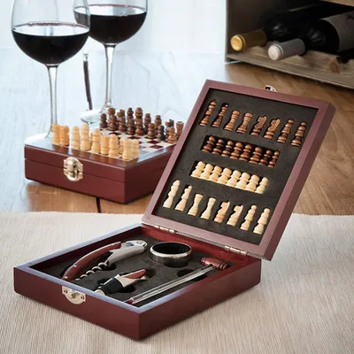 Obrázok produktu pre Weinzubehörset mit Schachspiel InnovaGoods 37 Stücke