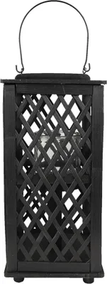 Produktbild von Clayre & Eef Windlicht 19x19x40 cm Schwarz Bambus