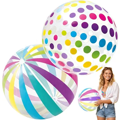 Zdjęcie produktu dla Nadmuchiwane piłki plażowe, kolorowe, 40 cm, dla dzieci i do zabaw na plaży