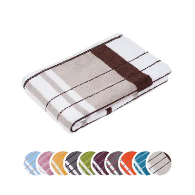 Produktbild von liebling Duschtuch, 100% Baumwolle, Serie Potsdam, 70 x 140 cm, 60 Grad waschbar, trocknergeeignet, Farbe: taupe & schoko