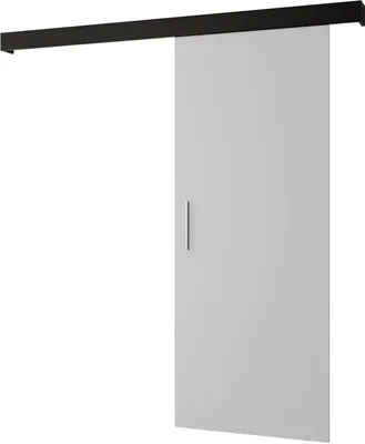 Produktbild von MEBLE KRYSPOL Salwador 1 Schiebetür, 80x204 cm, Weiß, Schwarz , Silber