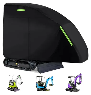 Produktbild von Abdeckung für Minibagger von 800 bis 1600 kg, Abdeckplane für Wasser- und Sonnenschutz aus 420D Polyester mit PolyurethanBeschichtung, Abdeckhaube mit Reißverschluss und reflektierenden Streifen