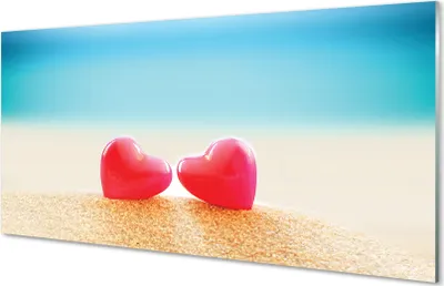 Produktbild von Glasbilder 120x60 Wandkunst Meer Herz