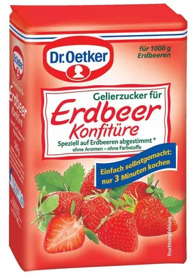 Zdjęcie produktu dla Dr. Oetker cukier żelujący do dżemu truskawkowego bez aromatów 500g