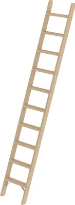 Produktbild von Stufen-Anlegeleiter Holz ohne Traverse 10 Stufen