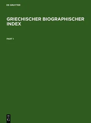 Produktbild von Griechischer Biographischer Index