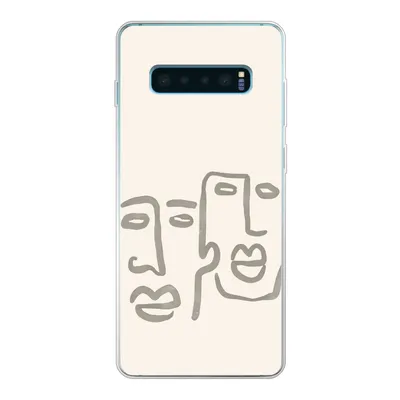 Produktbild von MuchoWow® Handyhülle Schutzhülle Hülle für Samsung Galaxy S10 Plus Gesicht - Abstrakt - Strichzeichnung Silikon Softcase Handy Hülle - Schutzhülle