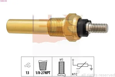 Produktbild von EPS 1.830.135 Kühlmitteltemperatursensor für FORD SIERRA (GBG, GB4) SIERRA Schrägheck (GBC, GBG) SIERRA Schrägheck (GBC) SCORPIO II (GFR, GGR)