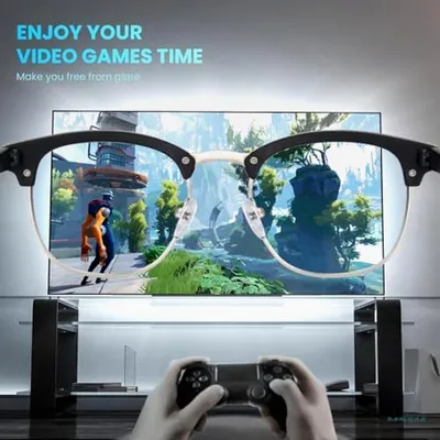 Produktbild von Blaulichtblockierende Brille im 3er-Pack für Herren und Damen, klare Gaming-Brillengläser