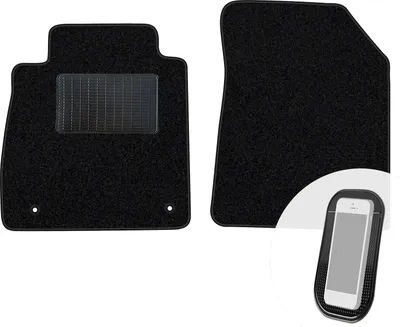 Image de moto-MOLTICO Tapis de sol avant en velours noir Set de tapis de voiture 2 pièces pour Nissan Micra à partir de 2017