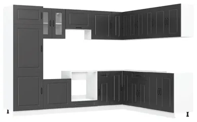 Produktbild von vidaXL 14-tlg. Küchenschrank-Set Kalmar Schwarz Holzwerkstoff