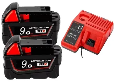 Immagine prodotto di Batteria per utensili elettrici, capacità di 12000 mAh, ricarica rapida, compatibile con caricabatterie da 2 x 9 Ah