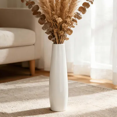 Produktbild von Große Keramikvase - Weiß - 45 cm