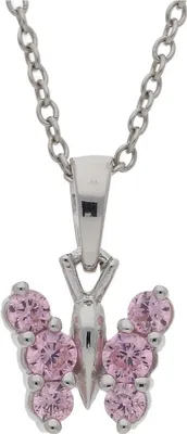 Produktbild von Kinder Kettenanhänger Silber 925 Zirkonia Schmetterling JL10-02-2419 JuwelmaLux
