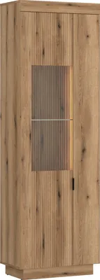 Produktbild von Wohnprogramm Delamar - Vitrine Evoke Eiche & Schwarz - Höhe ca. 198 cm