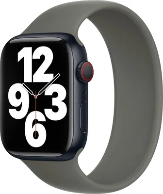 Immagine prodotto di Cinturino in silicone Solo Loop per Apple Watch Series 1 - 9 / SE (38/40/41 mm) | Series 10 / 11 (42 mm) - Taglia 8 - Oliva