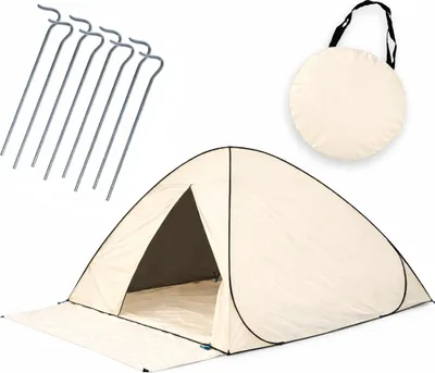 Produktbild von Eurocatch Festivalzelt 200x130 cm – Pop-up Wurfzelt, Wasserdichtes 210D Oxford Nylon, Verdunkelnd, Inklusive Heringe und Tragetasche – Aufbau in 5 Sekunden