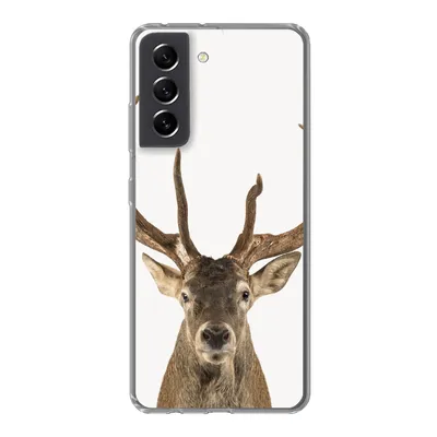 Produktbild von MuchoWow® Handyhülle Schutzhülle Hülle für Samsung Galaxy S21 FE Hirsche - Tiere - Geweih - Kinder - Jungen Silikon Softcase Handy Hülle - Mobiltelefonhülle