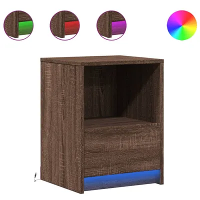 Immagine prodotto di Comodino con Luci LED Rovere Marrone in Legno Multistrato