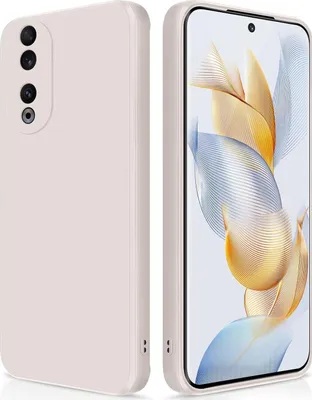 Produktbild von Silikon Hülle für Honor 90 Flüssigsilikon Dünn Gel Gummi Matt Kratzfeste Schutzhülle Weiß