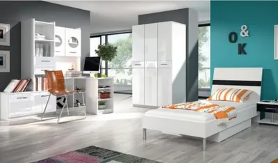 Produktbild von Modern Schreibtisch Holz Eckschreibtisch Jugend Kinderzimmer Weiß Möbel Design