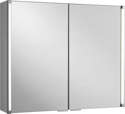 Produktbild von FACKELMANN LED Spiegelschrank / ideal zum verstauen von Badutensilien / Maße (B x H x T): ca. 81 x 67 x 16,5 cm / Schrank mit Spiegel & LED-   fürs Badezimmer / 2 Türen / Korpus: Weiß