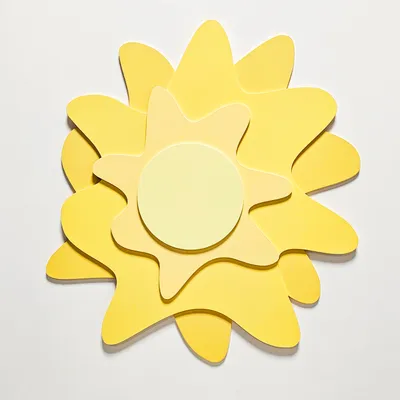 Produktbild von KiddyMoon Wanddekor 3D Wandskulpturen Kinderzimmer Akccessoire Für Kinder Hergestellt Aus MDF Babys Wanddeko Montessori Spaß Dekoration Sonnen Muster, Gelb