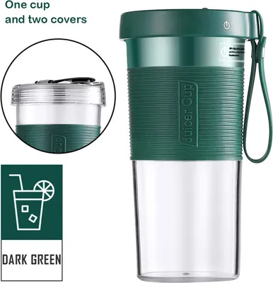 Image de Centrifugeuse électrique sans fil 600ml Bouteille d'extraction de jus de fruits portable DIY Bouteille de voyage d'extérieur - Vert