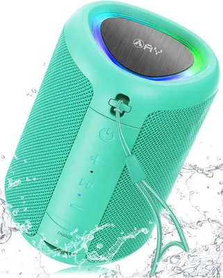 Zdjęcie produktu dla Głośnik Bluetooth z podświetleniem, mocnym, czystym dźwiękiem, IPX5, wejściem AUX i TF, parowaniem stereo, baterią 24h. Idealny do domu i na zewnątrz.