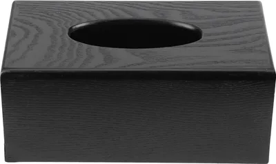 Image de Boîte à mouchoirs en bois noir Porte-mouchoirs élégant pour la maison, l'hôtel et le salon