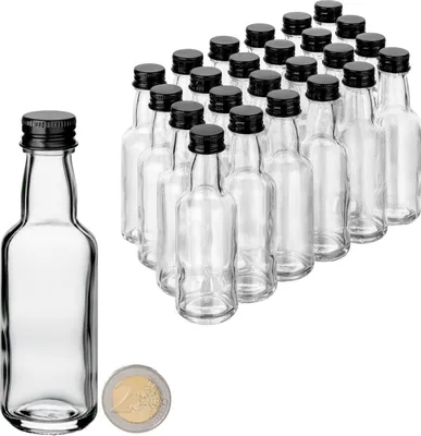 Produktbild von 24x kleine Flaschen zum Befüllen 50ml  für Ingwer Shot, Schnaps, Likör
